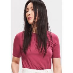 T-shirt z bawełny organicznej - Fioletowy. Bluzki damskie Reserved. Za 39.99 zł.