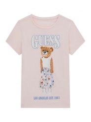 Guess T-Shirt J6RI10 K6YW4 Różowy Regular Fit. Czerwone t-shirty i topy dla dziewczynek Guess, z aplikacjami, z bawełny, bez ramiączek. Za 119.99 zł.