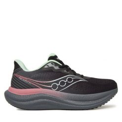 Buty do biegania Saucony. Czarne obuwie sportowe damskie Saucony, bez wzorów, do biegania. Za 829.99 zł.