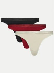 Calvin Klein Underwear Komplet 3 par stringów Thong 3pk 000QD5244E Kolorowy. Stringi damskie Calvin Klein Underwear, xl, bez wzorów, z bawełny. Za 129.99 zł.
