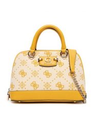 Guess Torebka Neda HWCP96 54050 Beżowy. Brązowe torebki do ręki damskie Guess, z aplikacjami, z materiału, bez dodatków. Za 349.99 zł.