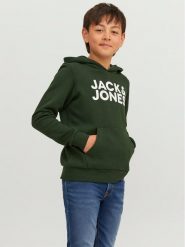 Jack & Jones Junior Bluza 12152841 Zielony Regular Fit. Zielone bluzy dla chłopców Jack & Jones Junior, bez wzorów, z syntetyku, bez ramiączek, bez kaptura. Za 89.99 zł.