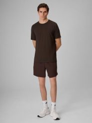 4F Spodenki treningowe szybkoschnące męskie 4F x Robert Lewandowski - brązowe L. Brązowe krótkie spodenki sportowe męskie 4f, l, bez wzorów, z materiału, do biegania. Za 169.99 zł.