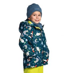Kurtka narciarska dziecięca Lemon Explore ZL4 granatowa. Niebieskie kurtki i płaszcze dla chłopców LEMON explore, na zimę, bez wzorów, z materiału, z kapturem. Za 279.90 zł.