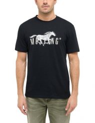 Męski T-Shirt Mustang Style Austin Black 1016279 4142. Czarne t-shirty męskie Mustang, m, bez wzorów, bez kołnierzyka. Za 69.99 zł.