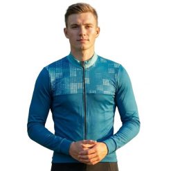 Ocieplona koszulka kolarska z długim rękawem Ordino. Niebieskie koszulki sportowe męskie C-LAB, na zimę, m, bez wzorów, bez kołnierzyka, bez ramiączek, rowerowe. Za 495.83 zł.