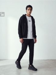 Rozpinana bluza comfort fit z kapturem - czarny. Czarne bluzy sportowe męskie Sinsay, l, bez wzorów, z kapturem. Za 89.99 zł.