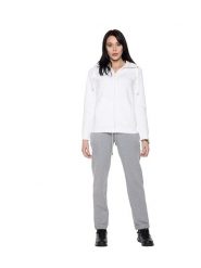 Bluza z bawełna z zamek błyskawiczny na co dzień. Białe bluzy damskie LEONE 1947 APPAREL, xl, bez wzorów, z bawełny, bez kaptura. Za 467.31 zł.