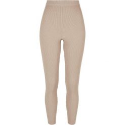 Legginsy damskie Urban Classics Rib Knit. Brązowe legginsy damskie Urban Classics, bez wzorów. Za 198.50 zł.