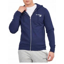 Bluza dresowa męska NEW BALANCE z kapturem. Niebieskie bluzy męskie New Balance, m, bez wzorów, z dresówki, z kapturem. Za 289.00 zł.