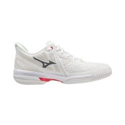 Buty halowe dla kobiet Mizuno Wave Intense Tour 5 AC. Białe obuwie sportowe damskie Mizuno, bez wzorów, tenisowe, mizuno wave. W wyprzedaży za 429.25 zł.