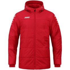 Kurtka pikowana Jako z czerwoną kapturem. Czerwone kurtki męskie Jako, xl, bez wzorów, z polaru, sportowe, z kapturem. Za 381.20 zł.
