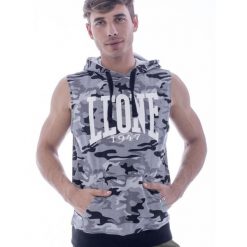 Męska bluza bez rękawów z kapturem Leone 1947 Apparel. Brązowe bluzy męskie LEONE 1947 APPAREL, l, bez wzorów, z tkaniny, z kapturem. Za 141.46 zł.