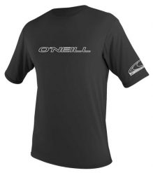 Koszulka ONEILL Basic Skins S/S Sun Shirt. Czarne koszulki sportowe męskie O'Neill, l, bez wzorów, z materiału, bez kołnierzyka, bez ramiączek, na golfa. Za 177.00 zł.