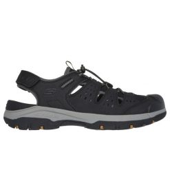 Sandały Skechers Menard M 205113 Blk czarne. Czarne sandały męskie z syntetyku, bez zapięcia. Za 531.42 zł.