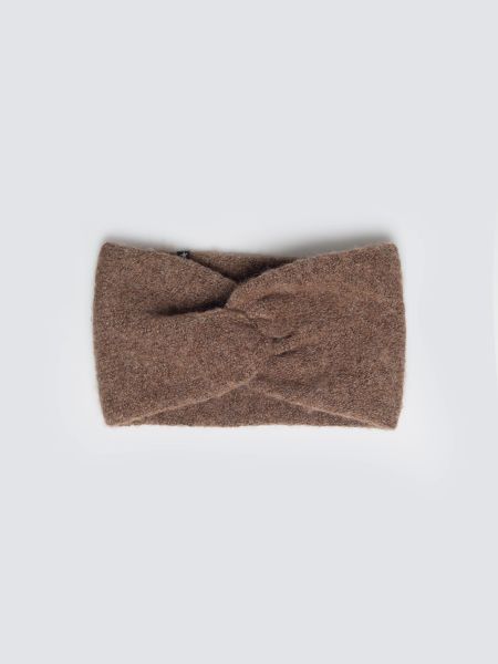 Opaska damska z ozdobnym splotem brązowa Nefreti 803. Brązowe czapki i kapelusze damskie Big Star, bez wzorów, z dzianiny, eleganckie. Za 59.99 zł.