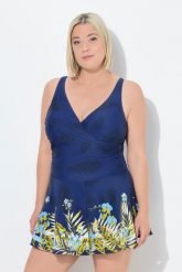 Damska Sukienka Kąpielowa szorty miękkie miseczki. Niebieskie szorty damskie Ulla Popken, plus size, bez wzorów, z elastanu. Za 279.99 zł.