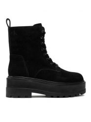Calvin Klein Jeans Trapery Flatform Zip Laceup Mg S YW0YW01554 Czarny. Czarne śniegowce i trapery damskie Calvin Klein Jeans, z jeansu. Za 449.99 zł.