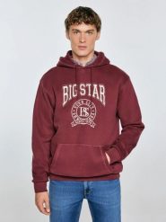 Bluza męska z kapturem z haftem bordowa Adam 604. Czerwone bluzy sportowe męskie Big Star, l, bez wzorów, z dzianiny, z kapturem. Za 279.99 zł.