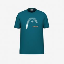 Camiseta Head Carl. Niebieskie koszulki sportowe męskie Head, bez wzorów, bez kołnierzyka, bez ramiączek, tenisowe. W wyprzedaży za 171.00 zł.
