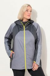 Damskie Kurtka funkcyjna wodoodporna dwukierunkowy zamek błyskawiczny. Szare kurtki damskie Ulla Popken, plus size, bez wzorów, z materiału, bez kaptura. Za 699.99 zł.