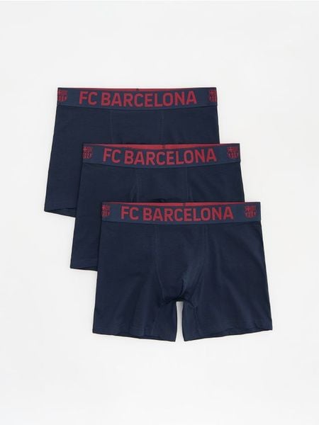 Bokserki FC Barcelona 3 pack - granatowy. Niebieskie bokserki męskie Reserved, l, bez wzorów. Za 99.99 zł.