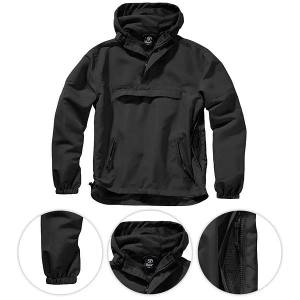 Kurtka męska Brandit Summer Windbreaker Czarna. Czarne kurtki męskie Brandit, na jesień, m, bez wzorów, z materiału, z kapturem. Za 228.80 zł.