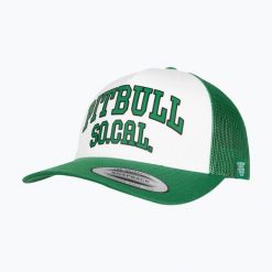 Czapka z daszkiem męska Pitbull SO.CAL. Retro Trucker. Zielone czapki i kapelusze męskie PITBULL, bez wzorów, z bawełny, retro. Za 139.99 zł.