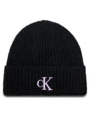 Calvin Klein Jeans Czapka Thick Embroidery Beanie K60K612321 Czarny. Czarne rękawiczki damskie Calvin Klein Jeans, na zimę, bez wzorów, z jeansu. Za 219.99 zł.