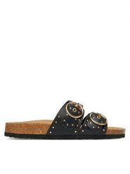 ONLY Shoes Klapki Onlmaxi-15 Pu Studs Buckle 15341190 Czarny. Czarne klapki damskie ONLY Shoes, bez wzorów, ze skóry, bez obcasa. Za 129.99 zł.