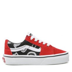 Tenisówki Vans. Czerwone trampki i tenisówki chłopięce Vans, bez wzorów, bez zapięcia. Za 169.99 zł.