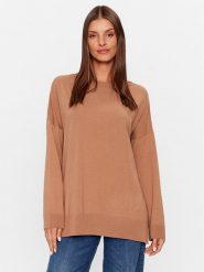 Kontatto Sweter 3M1141 Brązowy Regular Fit. Brązowe swetry damskie Kontatto, m, bez wzorów, z syntetyku, bez kołnierzyka, bez ramiączek, bez kaptura. Za 259.99 zł.