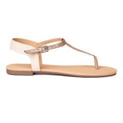 Sandały damskie nude złote Złoto. Żółte sandały damskie Trespass, bez wzorów, z materiału, bez obcasa, bez zapięcia. Za 209.99 zł.