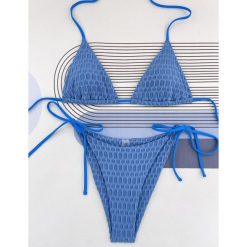 Bikini z wiązaniem na plażę i basen Folkea. Zielone bikini damskie Intica, s, bez wzorów. Za 119.00 zł.