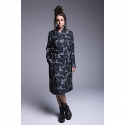 Naoko - Płaszcz Wanderlust. Szare płaszcze damskie NAOKO, w paski, z bawełny. Za 399.90 zł.
