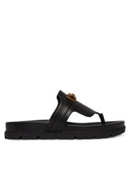 Guess Japonki FLJFRR LEA03 Czarny. Czarne klapki damskie Guess, z aplikacjami, ze skóry, bez obcasa. Za 549.99 zł.