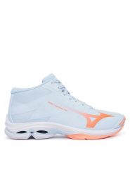 Mizuno Buty halowe Wave Lightning Pro Mid V1GC2665 Niebieski jasny. Niebieskie obuwie sportowe damskie Mizuno, bez wzorów, z materiału. Za 559.99 zł.