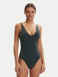 Calvin Klein Swimwear Strój kąpielowy LV00Q61105 Zielony. Zielone kostiumy jednoczęściowe damskie Calvin Klein Swimwear, s, bez wzorów, z syntetyku. Za 409.99 zł.