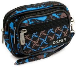 Saszetka na pasek do spodni Loren czarna S02-600D-1. Czarne paski damskie Loren, bez wzorów, z tkaniny. Za 9.80 zł.