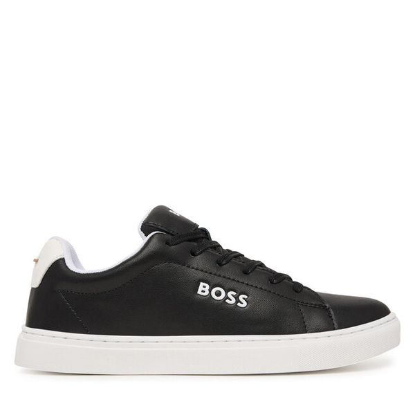 Sneakersy BOSS. Czarne trampki i tenisówki chłopięce Boss, bez wzorów, bez zapięcia. Za 429.99 zł.