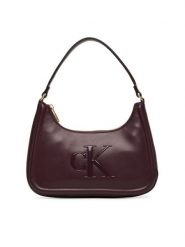 Calvin Klein Torebka Bold Ck Small Shoulder Bag LV04F3230G Bordowy. Czerwone torebki do ręki damskie Calvin Klein, bez wzorów, ze skóry, bez dodatków. Za 279.99 zł.