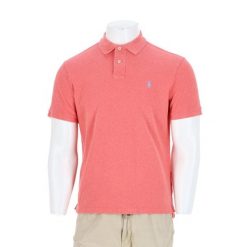 Polo Ralph Lauren koszulka męska slim fit krótkie rękawy. Czerwone koszulki polo męskie Ralph Lauren, l, bez wzorów, bez kołnierzyka, bez ramiączek, na golfa. Za 127.76 zł.