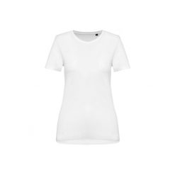 Damska koszulka z suprima z okrągłym dekoltem Kariban Premium. Białe koszulki sportowe damskie KARIBAN, bez wzorów, z bawełny, bez kołnierzyka, bez ramiączek. Za 125.50 zł.