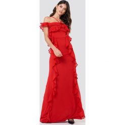 Trendyol Sukienka maxi z falbankami - Red. Sukienki damskie Trendyol, z falbankami. W wyprzedaży za 141.98 zł.