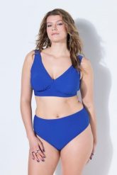 Damskie Góra od bikini faktura miękkie miseczki. Niebieskie bikini damskie Ulla Popken, plus size, bez wzorów, plus size. Za 139.99 zł.