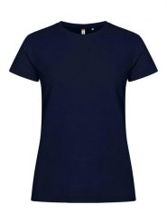 Clique Basic-T Women Dopasowany t-shirt bawełniany dark navy. Niebieskie t-shirty damskie CLIQUE, xl, bez wzorów, z bawełny, bez kołnierzyka. Za 96.68 zł.