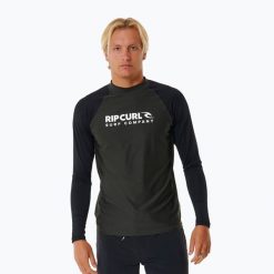 Longsleeve do pływania męski Rip Curl Shock UPF. Czarne bluzki z długim rękawem męskie RIPCURL, m, bez wzorów, bez kołnierzyka. Za 119.99 zł.
