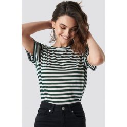 NA-KD Round Neck Striped T-Shirt - Green. T-shirty damskie marki NA-KD. Za 72.95 zł.