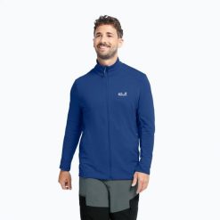 Bluza trekkingowa męska Jack Wolfskin Litestride Full Zip. Niebieskie bluzy męskie Jack Wolfskin, m, bez wzorów, z materiału, bez kaptura. Za 359.99 zł.
