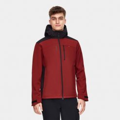 Kurtka turystyczna męska softshell Alpinus ASO. Czerwone kurtki sportowe męskie Alpinus, l, bez wzorów, z softshellu, trekkingowe. Za 279.00 zł.